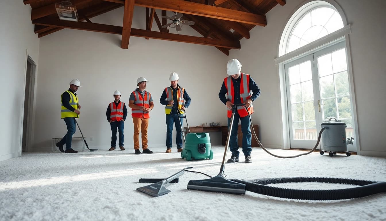 Experienced professionals conducting professional spray foam removal in a clean home environment.