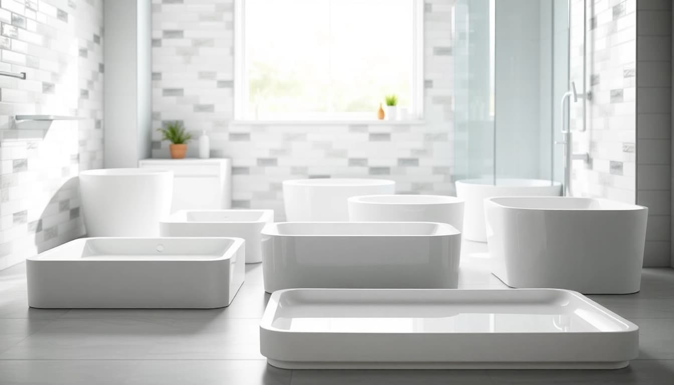 Showcase of elegant shower bases with modern designs and luxurious features.