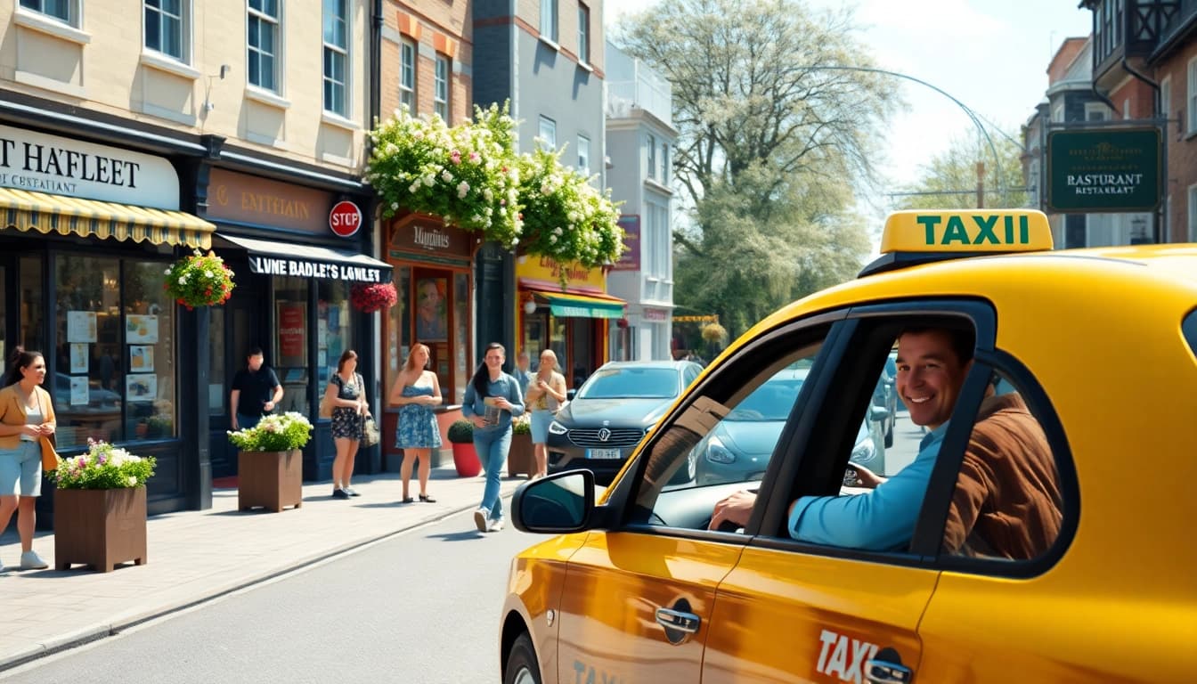 Experience the vibrant life of west Byfleet through a lively street scene with local shops and friendly faces.