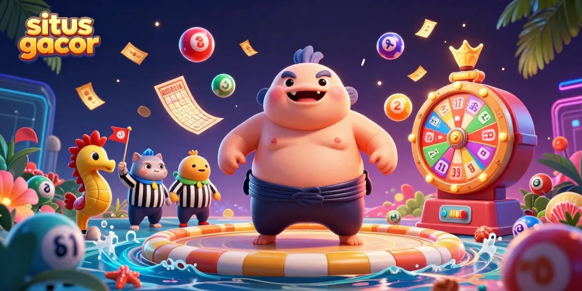 Experience the vibrant action of situs gacor with colorful characters and gaming elements in an immersive 3D scene.