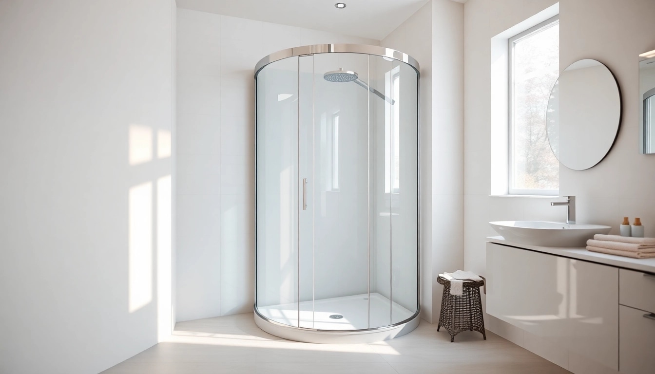 Die sonni Duschkabine in einem modernen Badezimmer mit eleganten Oberflächen.
