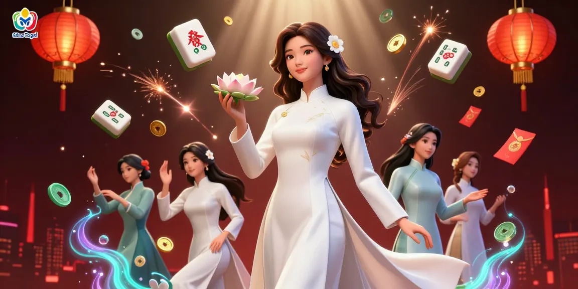 Spark excitement at Situs Togel with this vibrant illustration of Baccarat and Mahjong elements encapsulating a bustling online casino atmosphere.