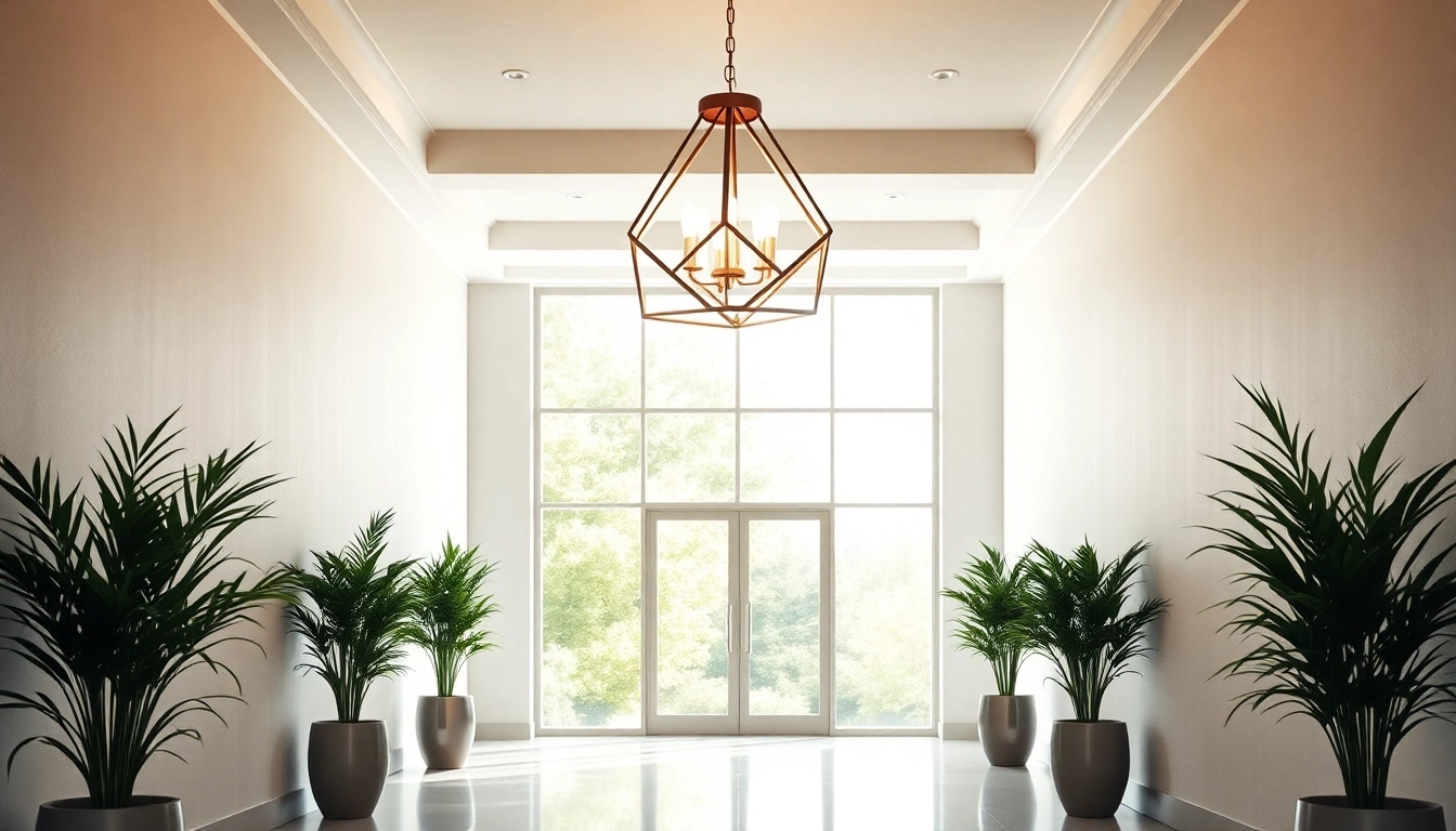 Highlighting light fixtures for hallway that enhance ambience in a modern entrance.