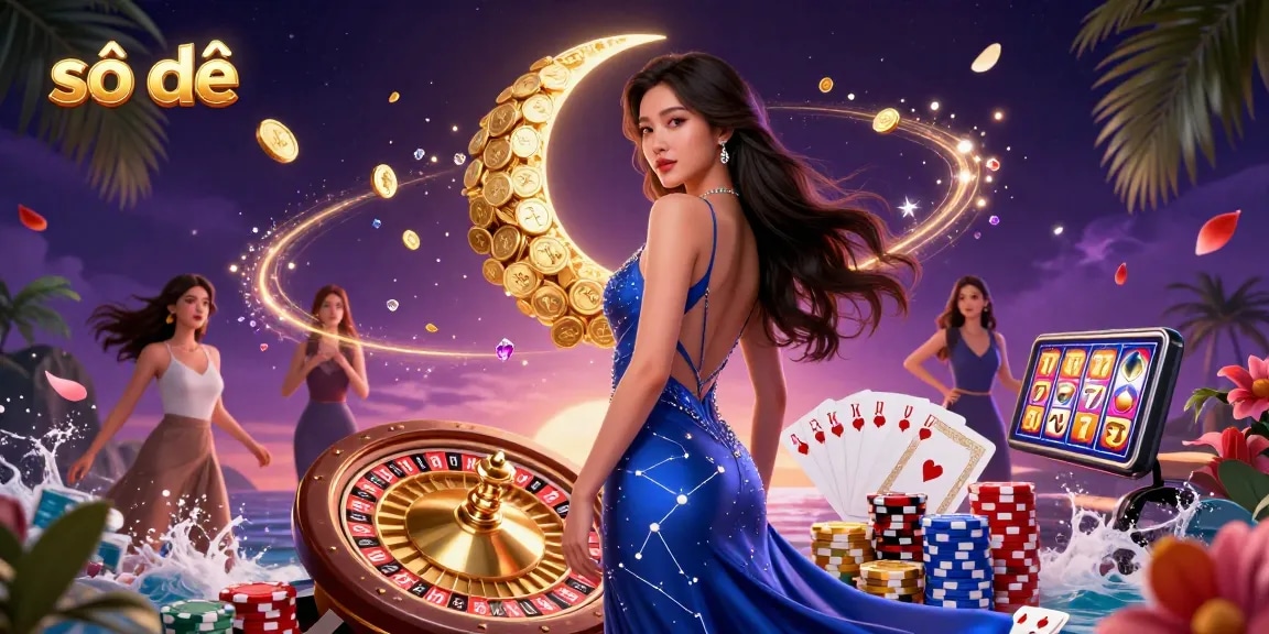 Explore engaging gambling opportunities with số đề as elegant Asian woman embodies excitement in an ultra-detailed casino scene.