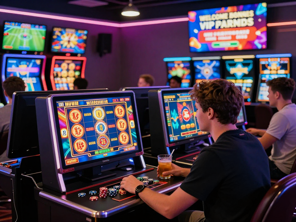 Engaged British player enjoying online slots at https://aboutobo.com with vibrant visuals and thrilling atmosphere.