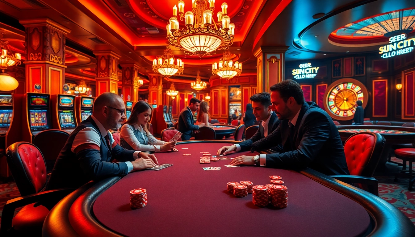 Experience the thrill of SUN CITY 888 at an upscale poker table filled with vibrant gameplay and winning chips.