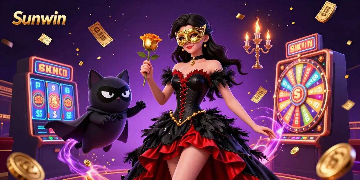 Sunwin's dynamic casino scene with vibrant characters and game elements boosts your gambling excitement.