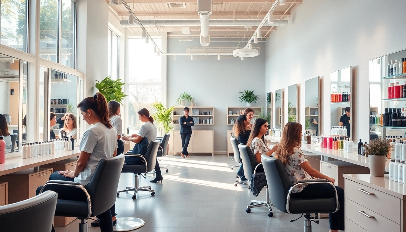 Best hair salons near me showcasing a stylish salon interior with professionals and clients.