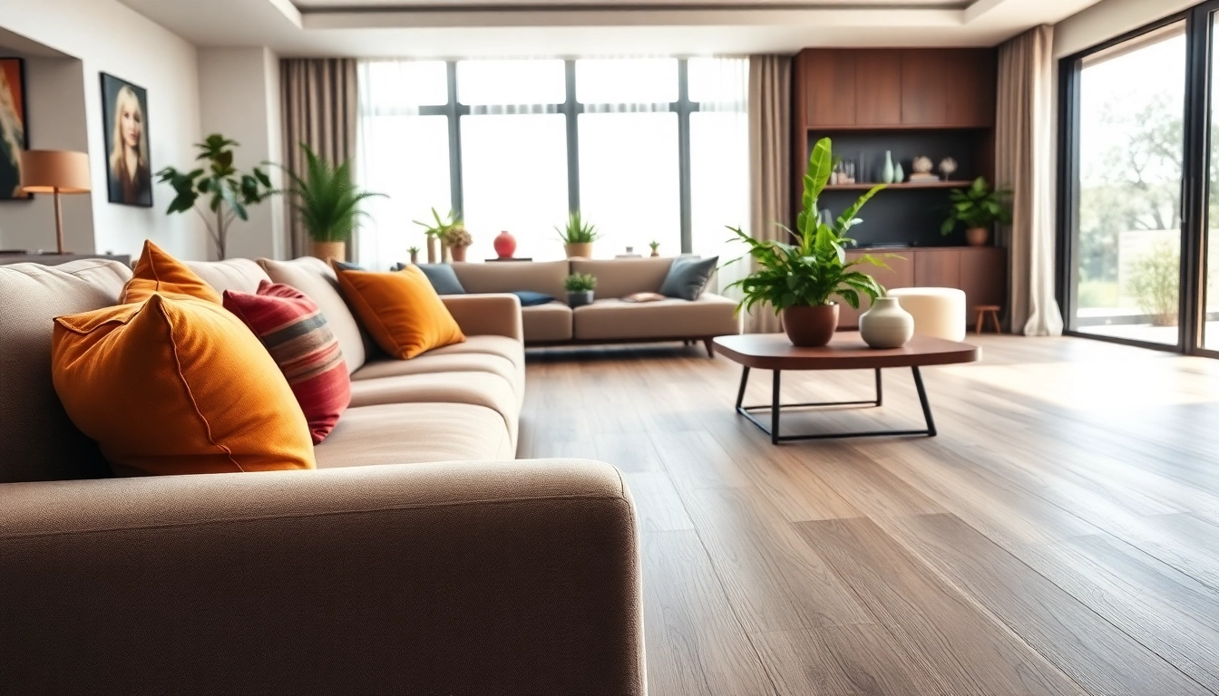 Showcasing flexible vinyl plank flooring in a beautifully designed living room setting for modern interiors.