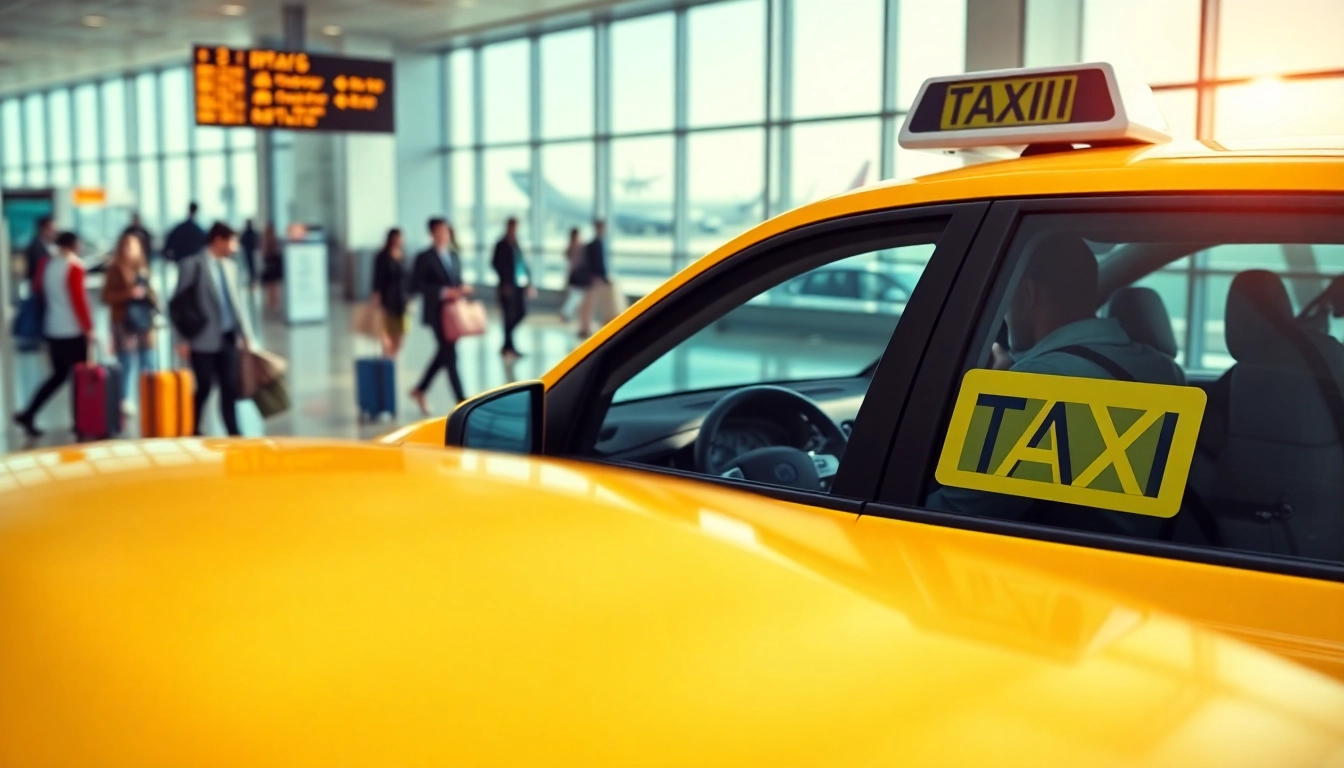 Taxi Nottingham to Heathrow Airport ready for passengers at the airport terminal.