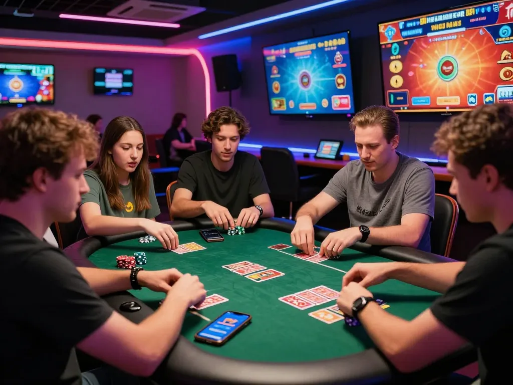 Tải Hitclub app showcased in a vibrant online casino scene, players enthusiastically engaged in card games.