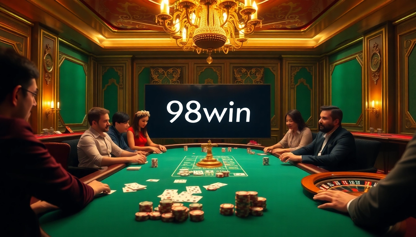 Experience high-stakes action at Trang chủ 98win with vibrant poker gameplay and casino ambiance.