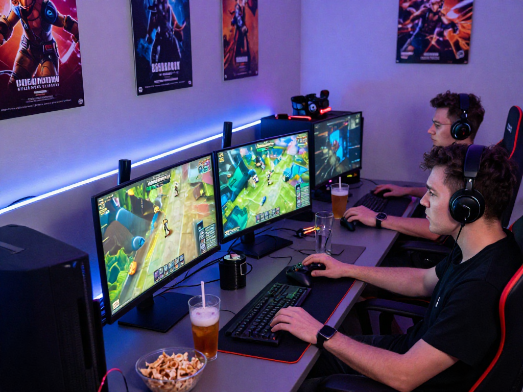 Enjoying seamless lemon121 login experience at a gaming setup with friends