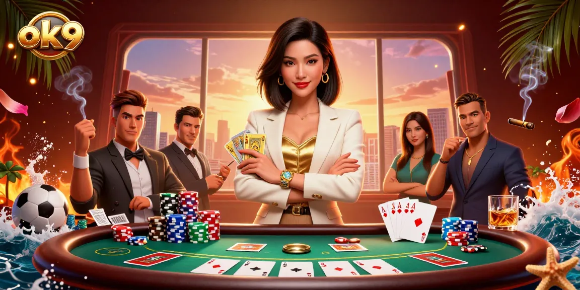 Bet on ok9's thrilling sports betting action with a powerful businesswoman at the forefront.