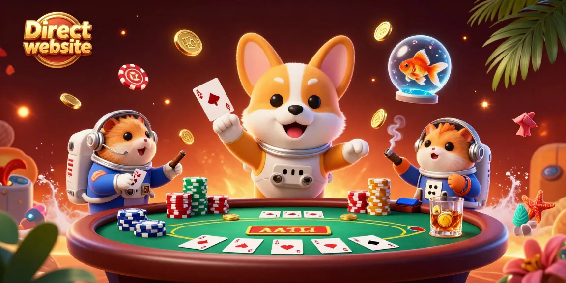Experience gaming excitement with the Direct website at a lively casino in zero gravity with playful characters.