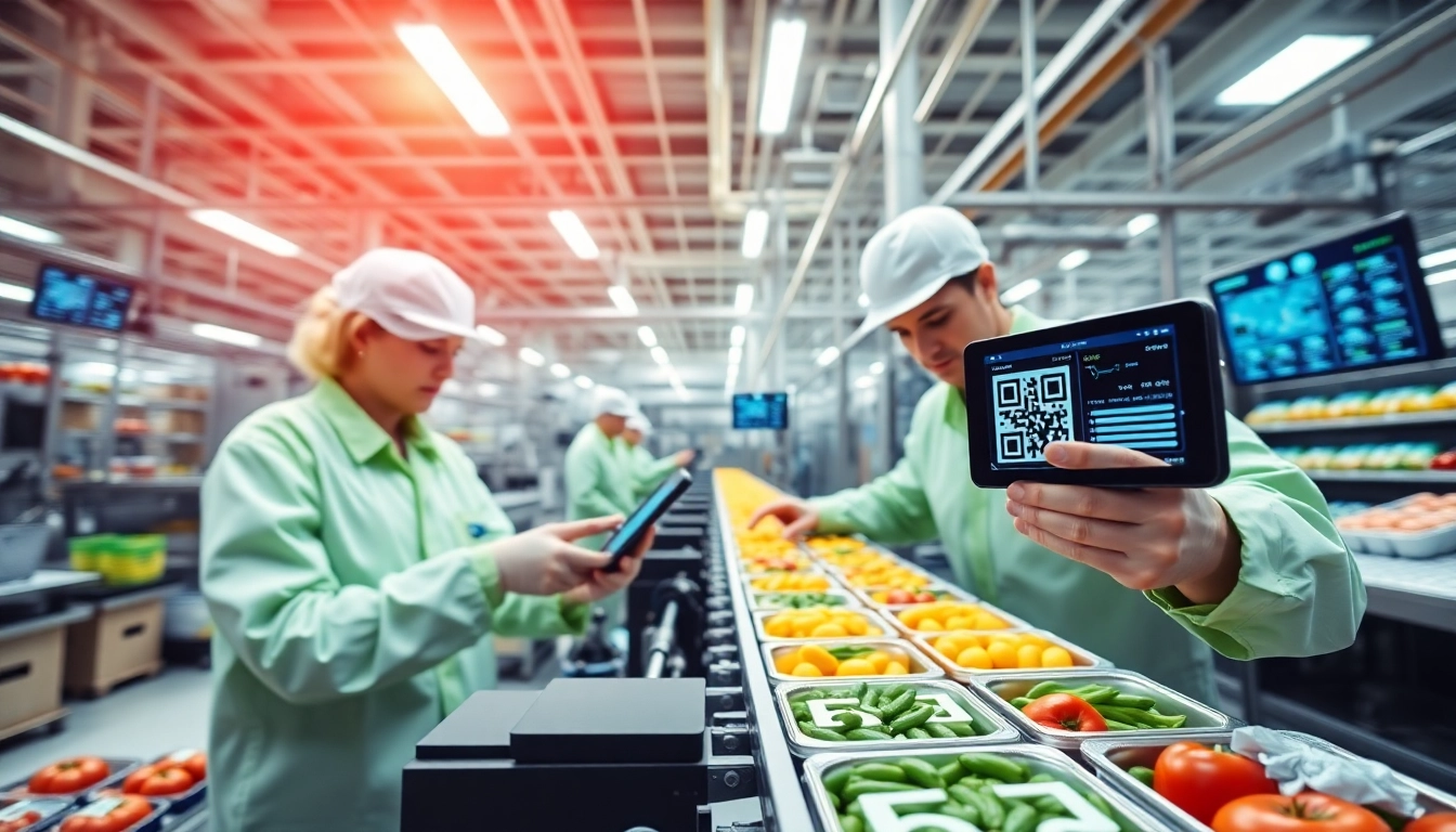 Traceability software for food manufacturers in a modern production facility.