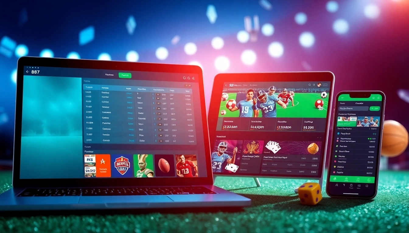 Vibrant online betting interface representation for 98winwin.live with sports and gaming elements.