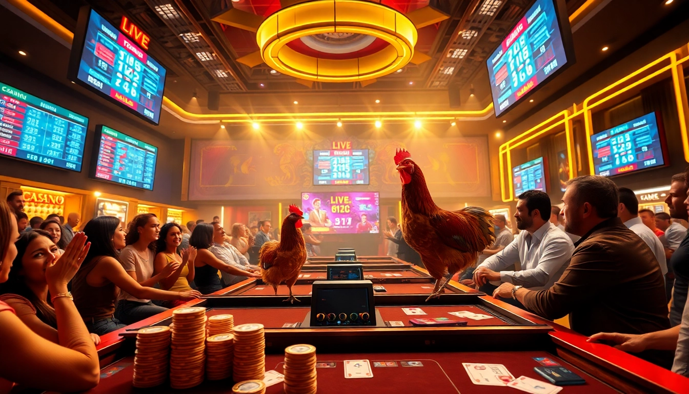 DAGA88 live chicken fighting action on dagawin.live with vibrant colors and digital engagement.