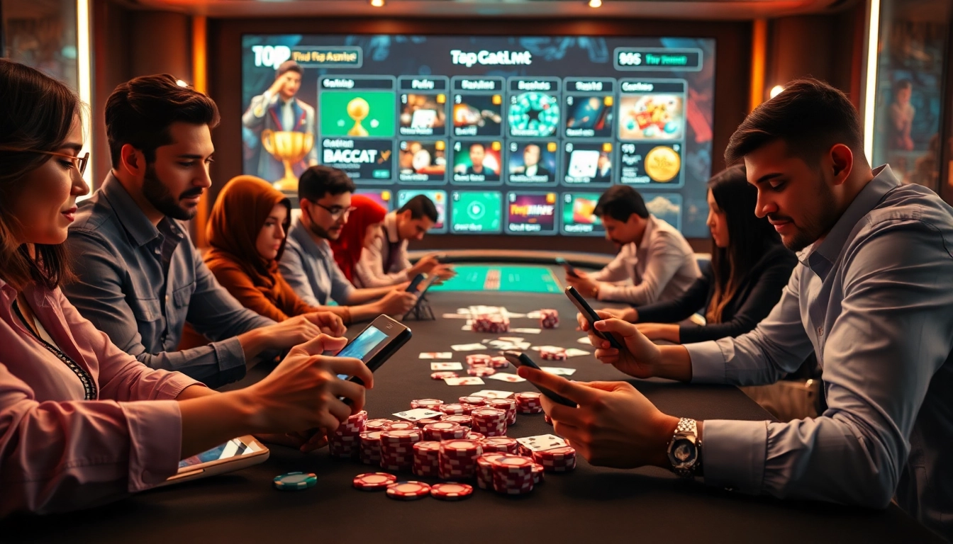 Exciting online gaming experience on topgamebaidoithuong.mx showcasing players enjoying diverse card games.