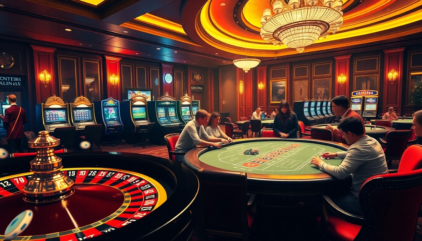 Experience the thrill of gaming at https://888vi.codes/ with players enjoying a luxurious casino ambiance.