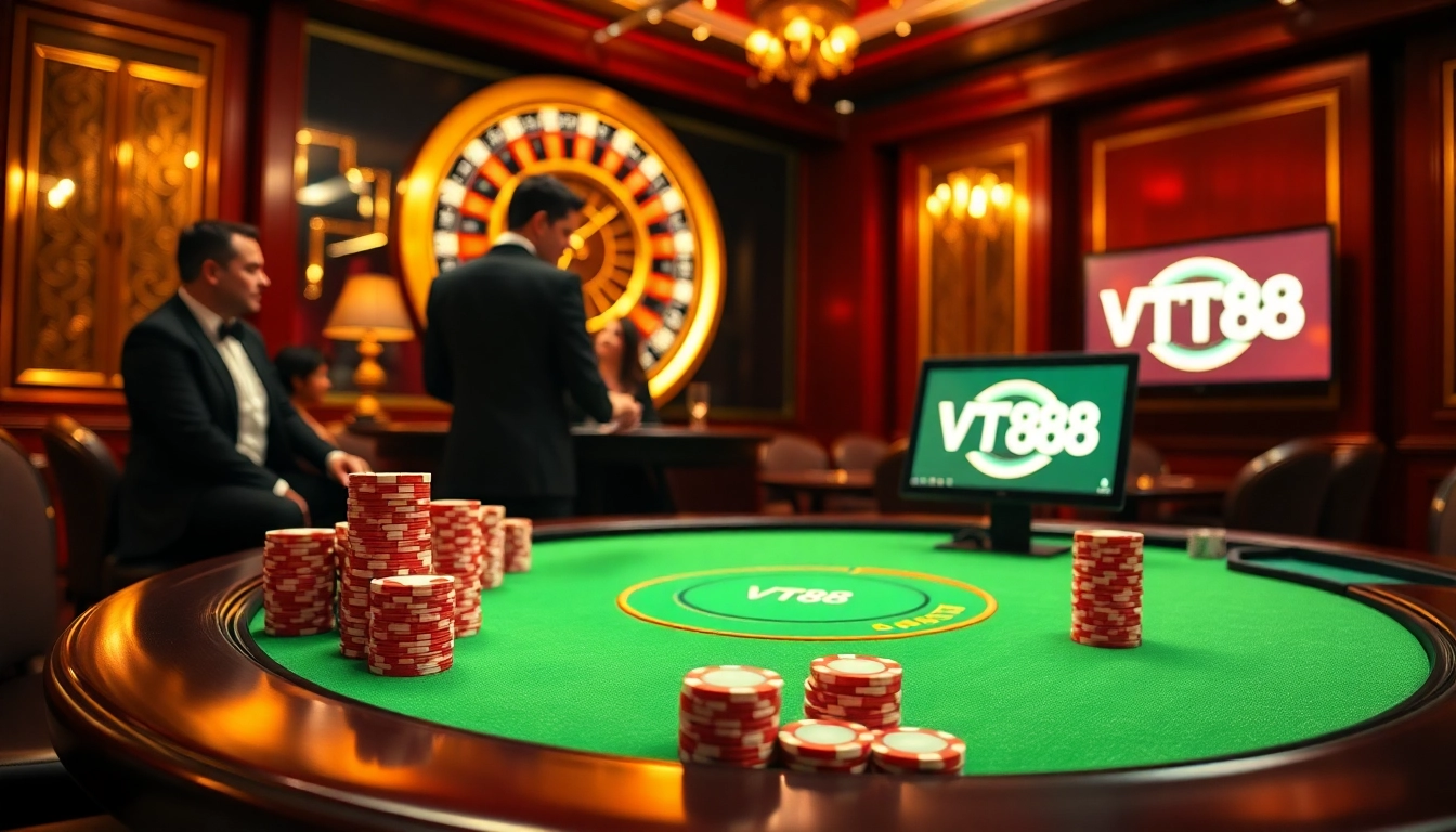 Experience high-stakes excitement at VT88 casino with thrilling poker games and rich atmosphere.