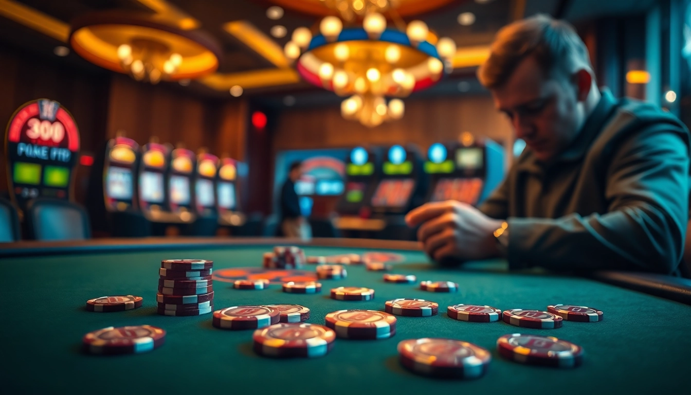 B8 poker chips and cards on a luxurious casino table showcase high-stakes gaming excitement.