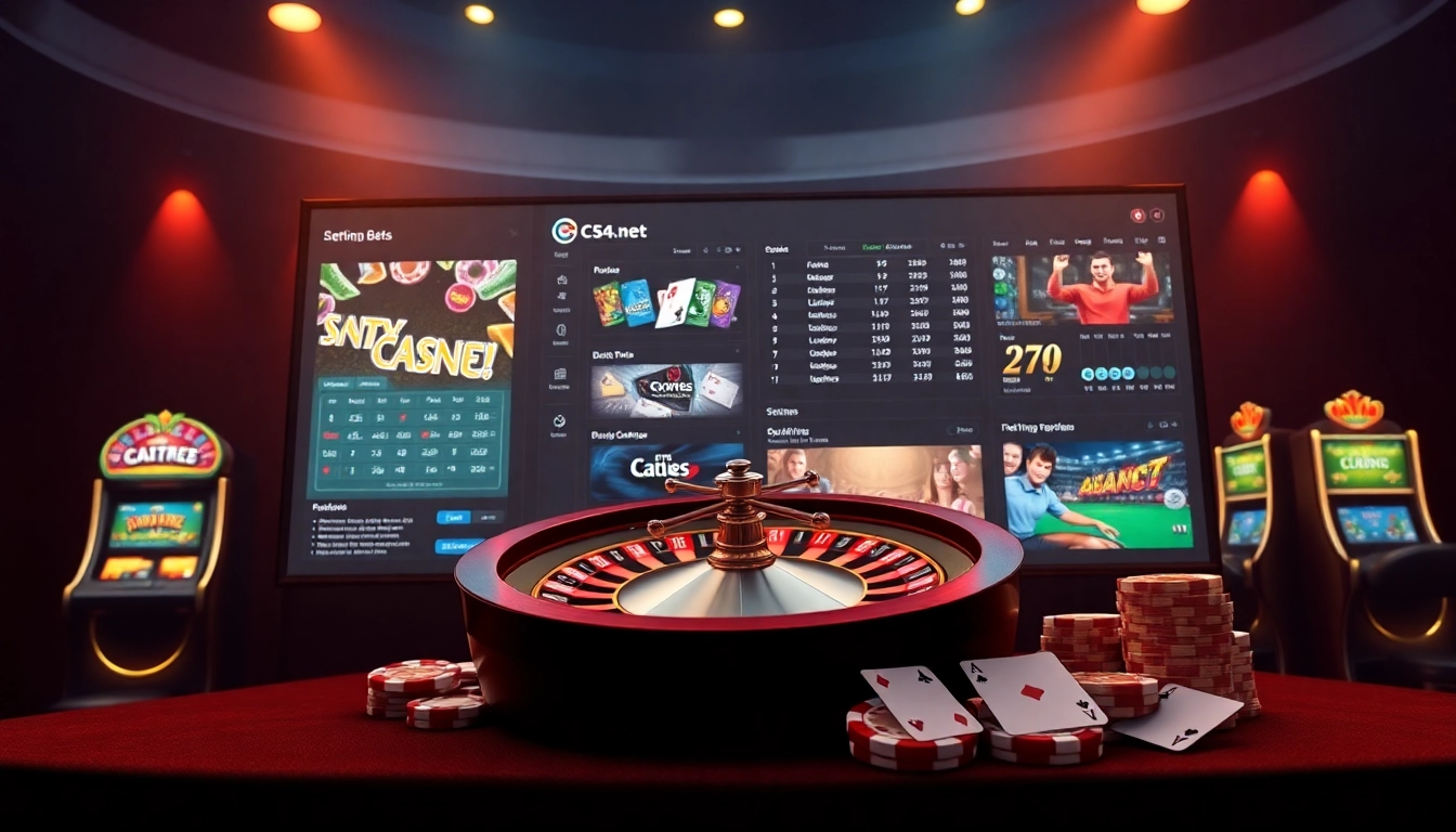Experience online gaming excitement at c54.gb.net with roulette, slots, and betting interfaces.