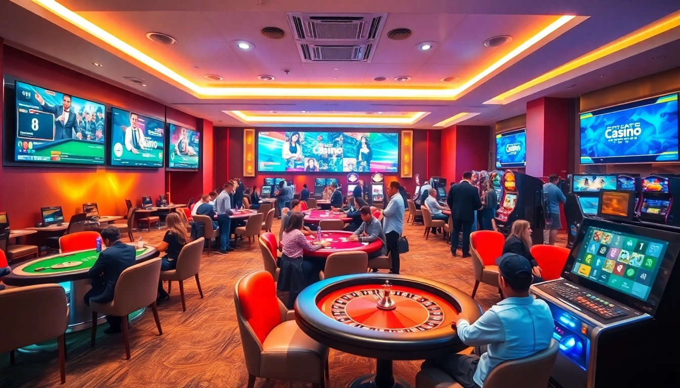 Experience the excitement of ev88win.live’s online gaming with vibrant scenes of engaging players and luxurious casino settings.