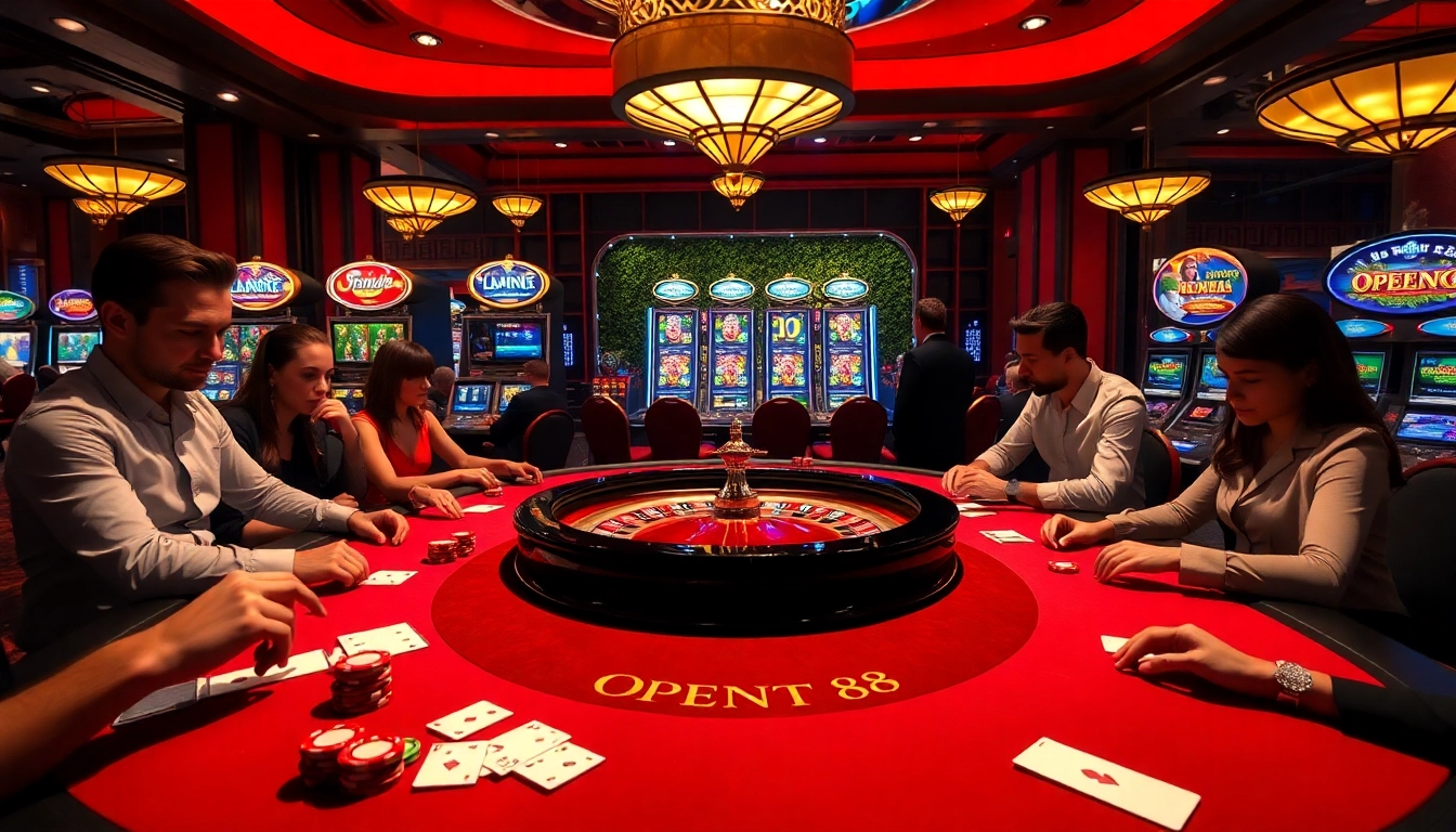 Experience the excitement of open88 at a luxurious casino table with cards and chips.