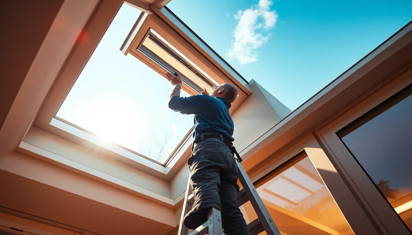 Expert Velux repairs in action with a technician fixing a skylight.