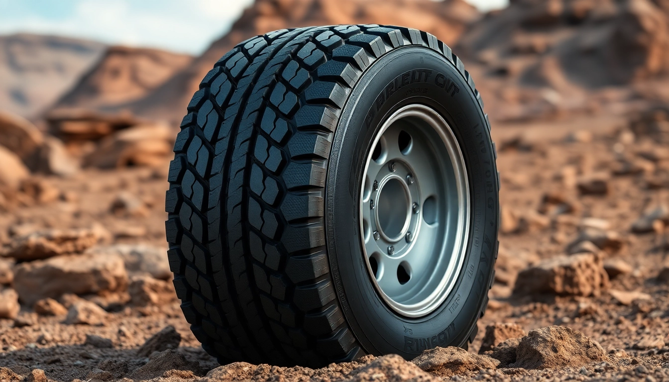High-performance RR99 tire by Double Coin on rugged terrain, showcasing durability and all-position capabilities.