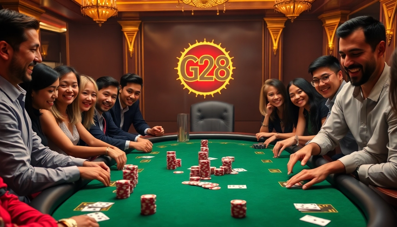 Experience high-stakes poker at G28, where players engage with excitement and strategy.